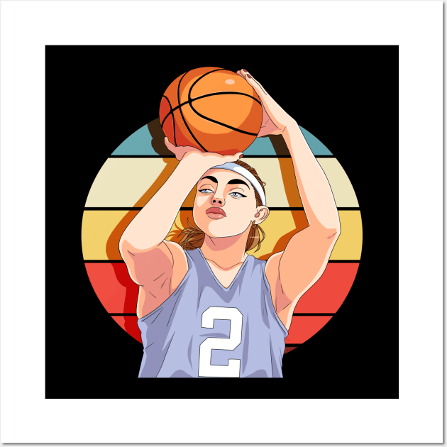 Girl Basketball B-Ball Player Three Pointer Baller Wall Art by Noseking